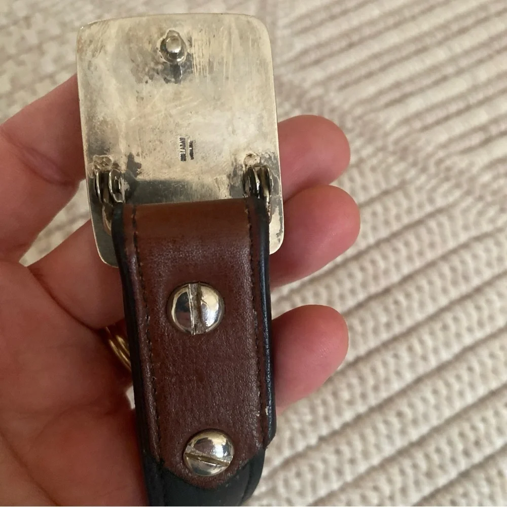 Sterling Silver Holladay Cowboy Silhouette Buckle With Natural Jasper Stone 43”